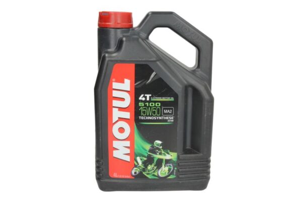 OLEJ DO SILNIKÓW 4T SAE 15W50 MOTUL 5100 4L SM JASO MA-2 PÓŁSYNTETYCZNY