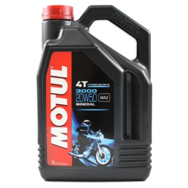 OLEJ DO SILNIKÓW 4T SAE 20W50 MOTUL 3000 4L SJ JASO MA-2 MINERALNY