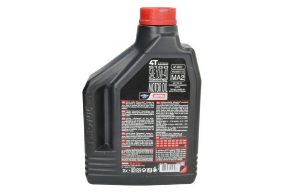 OLEJ DO SILNIKÓW 4T SAE 10W40 MOTUL 5100 2L PÓŁSYNTETYCZNY - obrazek 2