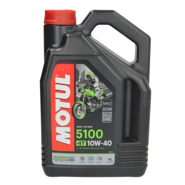 OLEJ DO SILNIKÓW 4T SAE 10W40 MOTUL 5100 4L SM JASO MA-2 PÓŁSYNTETYCZNY