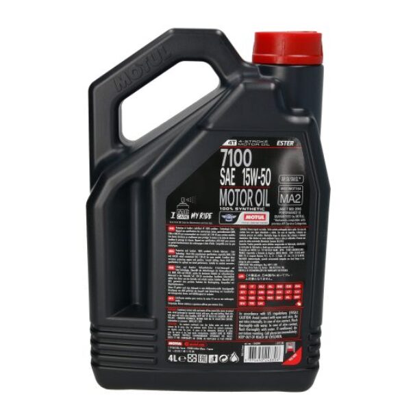 OLEJ DO SILNIKÓW 4T SAE 15W50 MOTUL 7100 4L SN JASO MA-2 SYNTETYCZNY