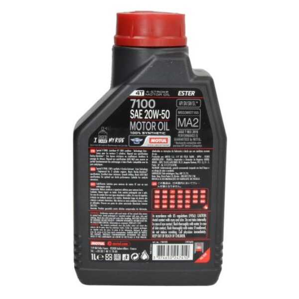 OLEJ DO SILNIKÓW 4T SAE 20W50 MOTUL 7100 1L SYNTETYCZNY