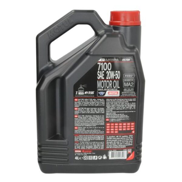 OLEJ DO SILNIKÓW 4T SAE 20W50 MOTUL 7100 4L SYNTETYCZNY