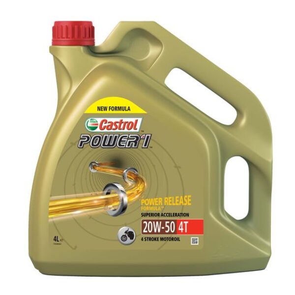 OLEJ DO SILNIKÓW 4T SAE 20W50 CASTROL POWER 1 4L SN JASO MA-2 MINERALNY