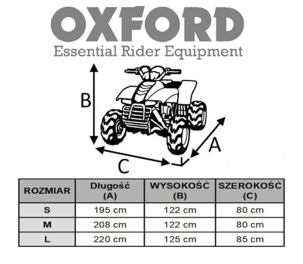 POKROWIEC NA ATV OXFORD AQUATEX NEW ATV KOLOR SREBRNY, ROZMIAR L - WODOODPORNY - obrazek 3