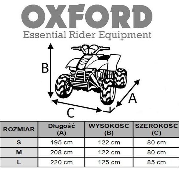 POKROWIEC NA ATV OXFORD AQUATEX NEW ATV KOLOR SREBRNY, ROZMIAR M - WODOODPORNY