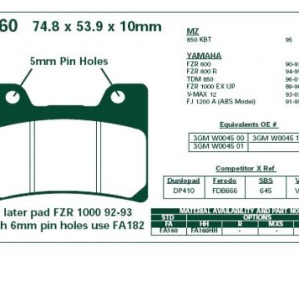 Klocki hamulcowe EBC FA160TT