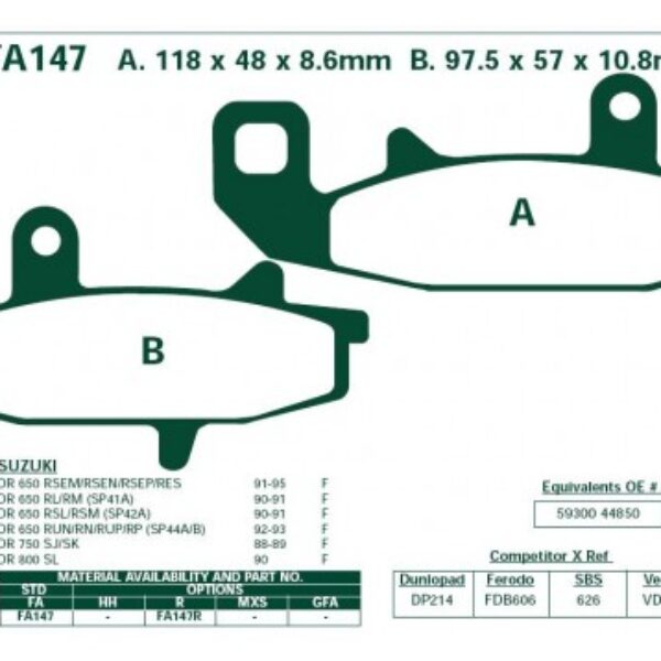 Klocki hamulcowe EBC FA147R