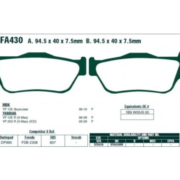 Klocki hamulcowe EBCSFA430