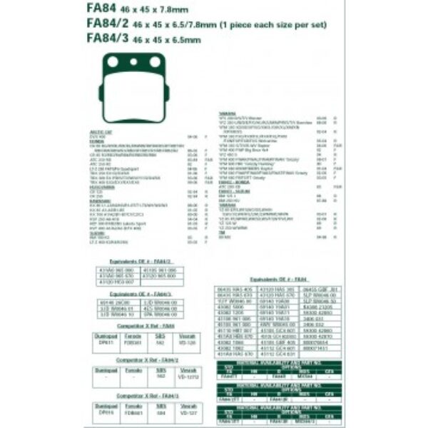 Klocki hamulcowe EBCFA084R