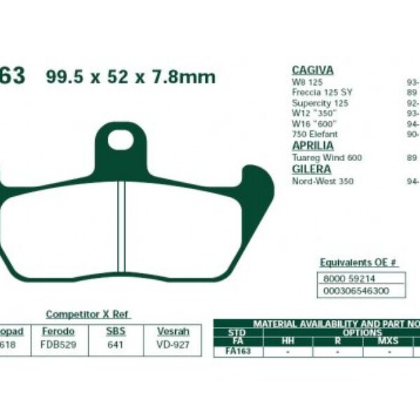 Klocki hamulcowe EBC FA163