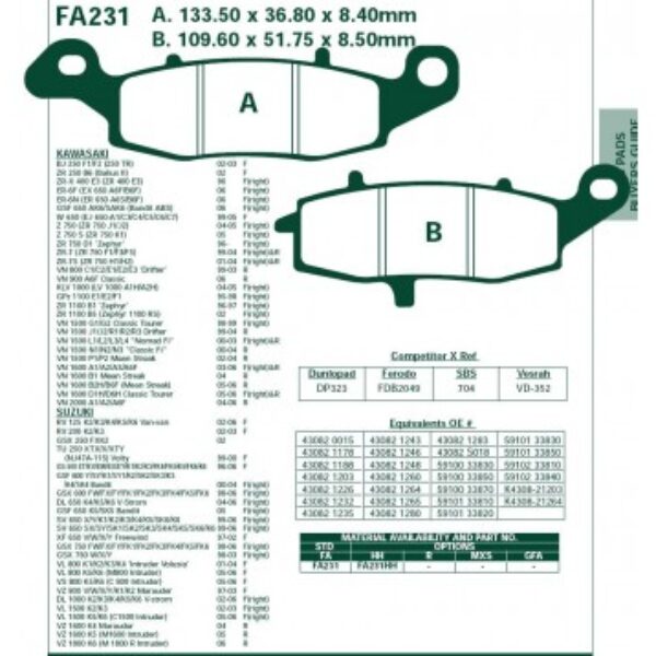 Klocki hamulcowe EBCFA231