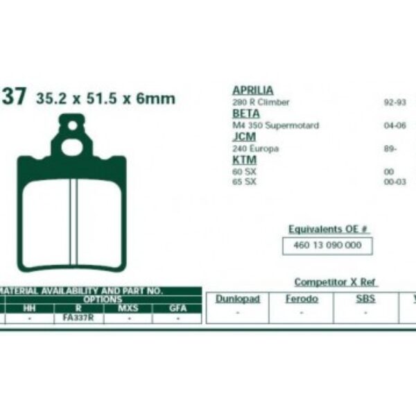 Klocki hamulcowe EBCFA337TT