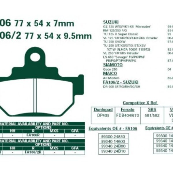 Klocki hamulcowe EBC FA106TT