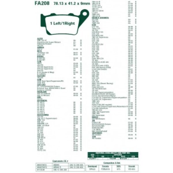 Klocki hamulcowe EBC FA208R