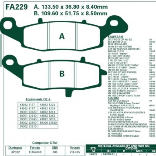 Klocki hamulcowe EBCFA229