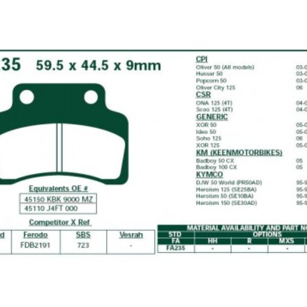 Klocki hamulcowe EBC SFA235