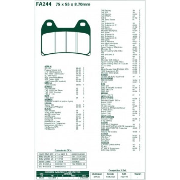 Klocki hamulcowe EBC FA244